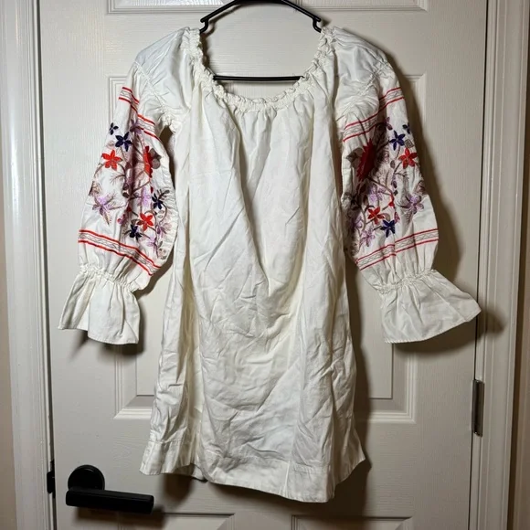 Free People White Floral Off-Shoulder Mini Dress - Picture 7 of 8